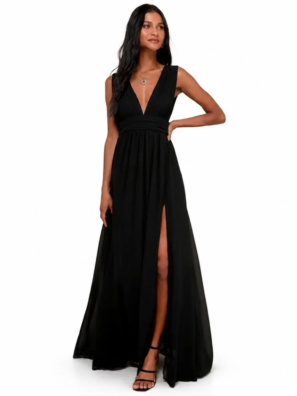 Lulus Heavenly Hues Black Maxi Dress | Formal Gown w/ Slit /Size M/NWT Lulus Heavenly Hues Black Maxi Dress | Formal Gown w/ Slit /Size M/NWT